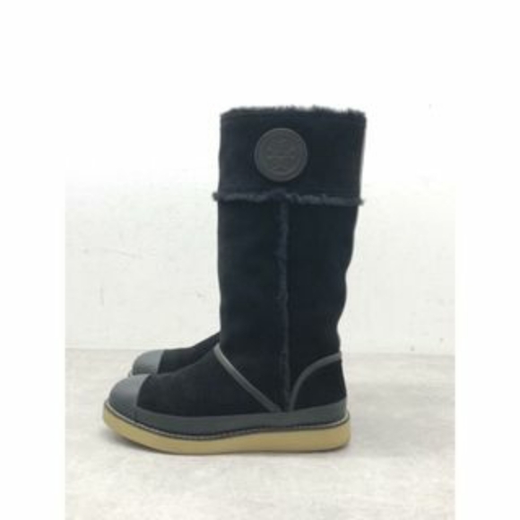 Tory Burch Designer Nadine Black Warm Winter Shearling Boots Sz 6 - Picture 3 of 7